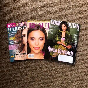 Cosmopolitan, Beauty & Hair Style Magazine, bundle of 3